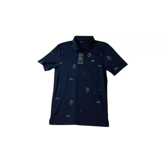 NWT Travis Mathew Beach Creature Golf Polo Shirt Total Eclipse Blue Size Small - Picture 3 of 10